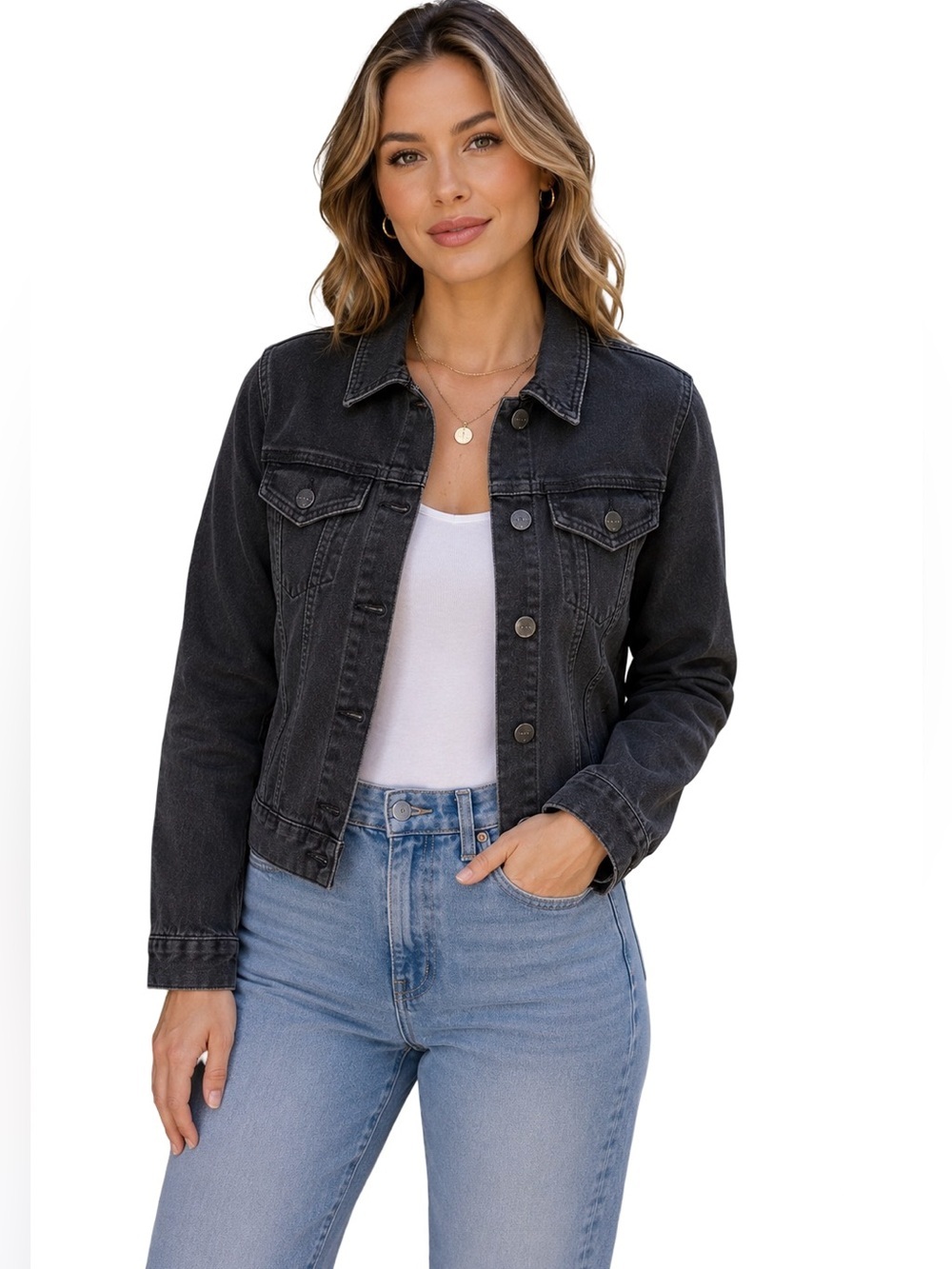 NWT RISEN Gigi Black Denim Jacket